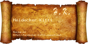 Heidecker Kitti névjegykártya